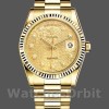 Replica Rolex Day-Date 36 mm Unisex-118238-Oro giallo-Champagne Jubilee Quadrante di diamanti Champagne