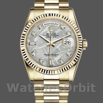 Replica Rolex Day-Date 36 mm Unisex-118238-Giallo Oro-Diamante Meteorite Quadrante Meteorite<br />