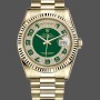 Replica Rolex Day-Date 36mm Unisex-118238-Ungherese Oro Giallo-Diamante Pave Quadrante Verde
