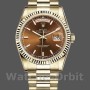 Replica Rolex Day-Date 36mm Unisex-118238-Oro giallo-Index Quadrante Cognac <span style=