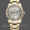 Replica Rolex Day-Date 36mm Unisex-118238-Dal quadrante oro giallo-argento- lunetta scanalata Argento