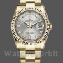 Replica Rolex Day-Date 36mm Unisex-118238-Oro giallo-Argento Quadrante di diamanti Argento
