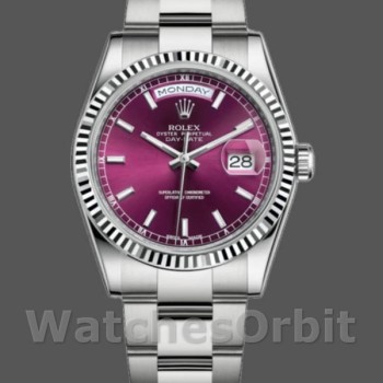 Replica Rolex Day-Date 36 mm Donna-118239-Cherry Dial-White Gold Cherry