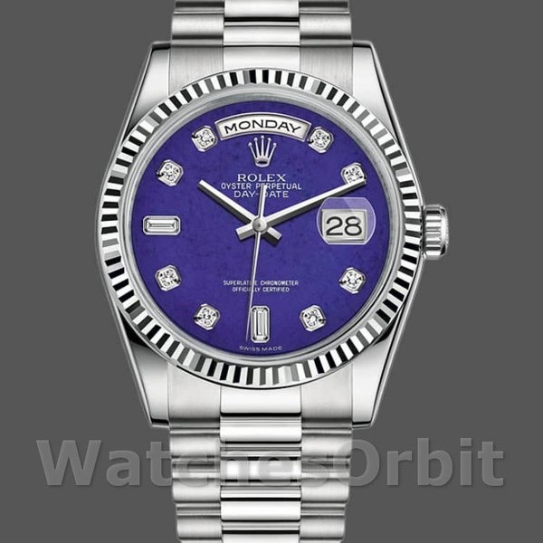 Replica Rolex Day-Date 36mm Unisex-118239-Diamond-Lapis Lazuli Quadrante Blu Unisex