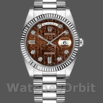 Replica Rolex Day-Date 36mm Unisex-118239-Jubilee-Comparatore marrone cioccolato Unisex-118239-Giubileo Marrone