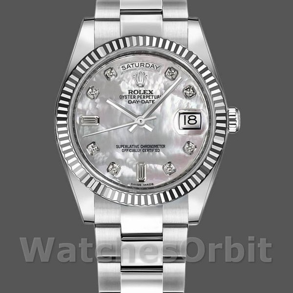 Replica Rolex Day-Date Unisex 36mm Unisex-118239-MOP-Diamond Dial MOP