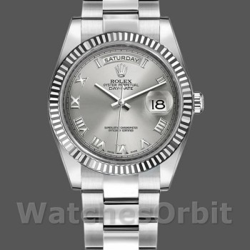 Replica Rolex Day-Date 36mm Unisex-118239-Rhodium Quadrante romano rodio unisex