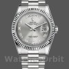 Replica Rolex Day-Date 36 mm Unisex-118239-Rodio Quadrante romano-Oro bianco Rodio