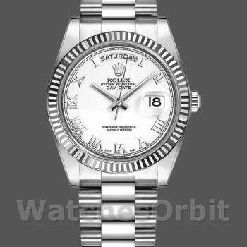 Replica Rolex Day-Date 36mm Unisex-118239-Contatore romano-Componente bianco Bianco