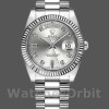 Replica Rolex Day-Date 36mm Unisex-118239-Argento Quadrante diamantato Argento