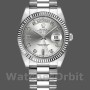 Replica Rolex Day-Date 36mm Unisex-118239-Argento Quadrante diamantato Argento