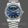 Replica Rolex Day-Date 36mm Unisex-118239-Dal quadrante blu-oro bianco Blu