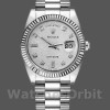 Replica Rolex Day-Date 36mm Unisex-118239-Oro bianco-Giubileo-Comparto argento Argento