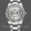 Replica Rolex Day-Date 36mm Unisex-118239-oro bianco-argento quadrante con numeri romani Argento