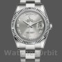 Replica Rolex Day-Date 36mm Unisex-118239-oro bianco-argento quadrante con numeri romani Argento