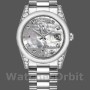 Replica Rolex Day-Date 36mm Unisex-118296-Platinum-MOP Quadrante bianco-Diamante MOP