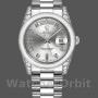 Replica Rolex Day-Date 36mm Unisex-118296-Dal quadrante platino-argento-diamanti Argento