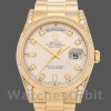 Replica Rolex Day-Date 36 mm Unisex-118338-Dal quadrante giallo-argento Argento