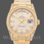 Replica Rolex Day-Date 36 mm Unisex-118338-Dal quadrante giallo-argento Argento