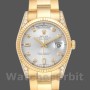 Replica Rolex Day-Date 36mm Unisex-118338-Oro giallo-Argento Quadrante di diamanti Argento