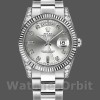 Replica Rolex Day-Date 36mm Unisex-118339-Comparatore argento-Ghiera scanalata Argento