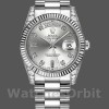 Replica Rolex Day-Date 36mm Unisex-118339-Dal quadrante bianco-argento- lunetta scanalata Argento