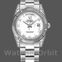 Replica Rolex Day-Date 36mm Unisex-118339-Dal quadrante bianco-oro bianco-Giornale scanalato bianco<br />