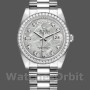 Replica Rolex Day-Date 36mm Unisex-118346-Lunetta di platino e diamanti-Dal quadrante di meteorite Meteorite<br />