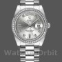 Replica Rolex Day-Date 36mm Unisex-118346-Dal quadrante argentato-Diamante argento