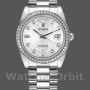 Replica Rolex Day-Date 36 mm Unisex-118346-Argento Giubileo Quadrante di diamanti <span style=