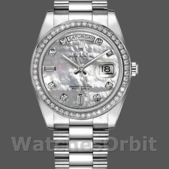 Replica Rolex Day-Date 36mm Unisex-118346-Comparatore bianco MOP Unisex-118346-Comparatore bianco MOP