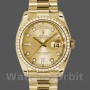 Replica Rolex Day-Date 36 mm Unisex-118348-Champagne Quadrante di diamanti-Oro giallo Champagne Uomo