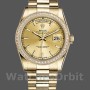 Replica Rolex Day-Date 36mm Unisex-118348-Champagne Quadrante Indice - Oro giallo Champagne