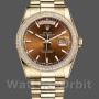 Replica Rolex Day-Date 36 mm Unisex-118348-Comparto marrone cioccolato-Oro giallo cioccolato marrone<br />