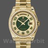Replica Rolex Day-Date 36 mm Unisex-118348-Dal quadrante verde con diamanti-Oro giallo verde