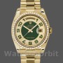 Replica Rolex Day-Date 36 mm Unisex-118348-Dal quadrante verde con diamanti-Oro giallo verde