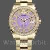 Replica Rolex Day-Date 36mm Unisex-118348-Lavanda Quadrante Carosello di Giada-Oro giallo Lavanda<br />