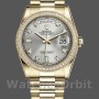 Replica Rolex Day-Date 36mm Unisex-118348-Argento Quadrante di diamanti Argento