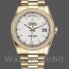 Replica Rolex Day-Date 36mm Unisex-118348-Ungherese Quadrante Bianco-Oro giallo Bianco<br />