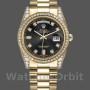Replica Rolex Day-Date 36mm Unisex-118388-Calendario nero con diamanti nero unisex<br />