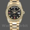 Replica Rolex Day-Date 36mm Unisex-118388-Componente nero con diamanti e rubini Nero