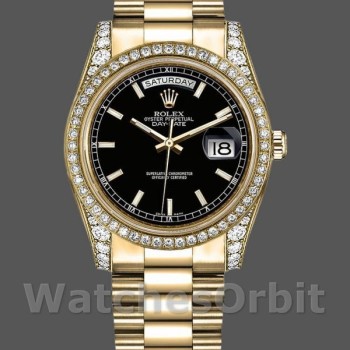 Replica Rolex Day-Date 36mm Unisex-118388-Calendario nero Indice nero Unisex-118388-Calendario nero