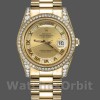 Replica Rolex Day-Date 36 mm Unisex-118388-Champagne Quadrante di diamanti - Oro giallo Champagne
