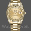 Replica Rolex Day-Date 36mm Unisex-118388-Ghiera di diamanti-Calendario champagne Champagne