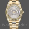 Replica Rolex Day-Date 36mm Unisex-118388-Ghiera di diamanti-Comparto indicizzato argento Argento