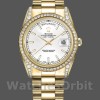 Replica Rolex Day-Date 36mm Unisex-118388-Ghiera di diamanti-Dal quadrante bianco Bianco<br />