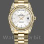 Replica Rolex Day-Date 36mm Unisex-118388-Ghiera di diamanti-Dal quadrante bianco Bianco<br />