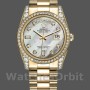 Replica Rolex Day-Date 36mm Unisex-118388-Componente bianco madreperla-diamanti MOP