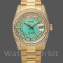 Replica Rolex Day-Date 36mm Unisex-118388-Oro giallo-Giallo Quadrante diamante Verde unisex <br />
