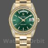 Replica Rolex Day-Date 36 mm Unisex-118388-Giallo Oro-Giallo Quadrante Verde Indice Verde